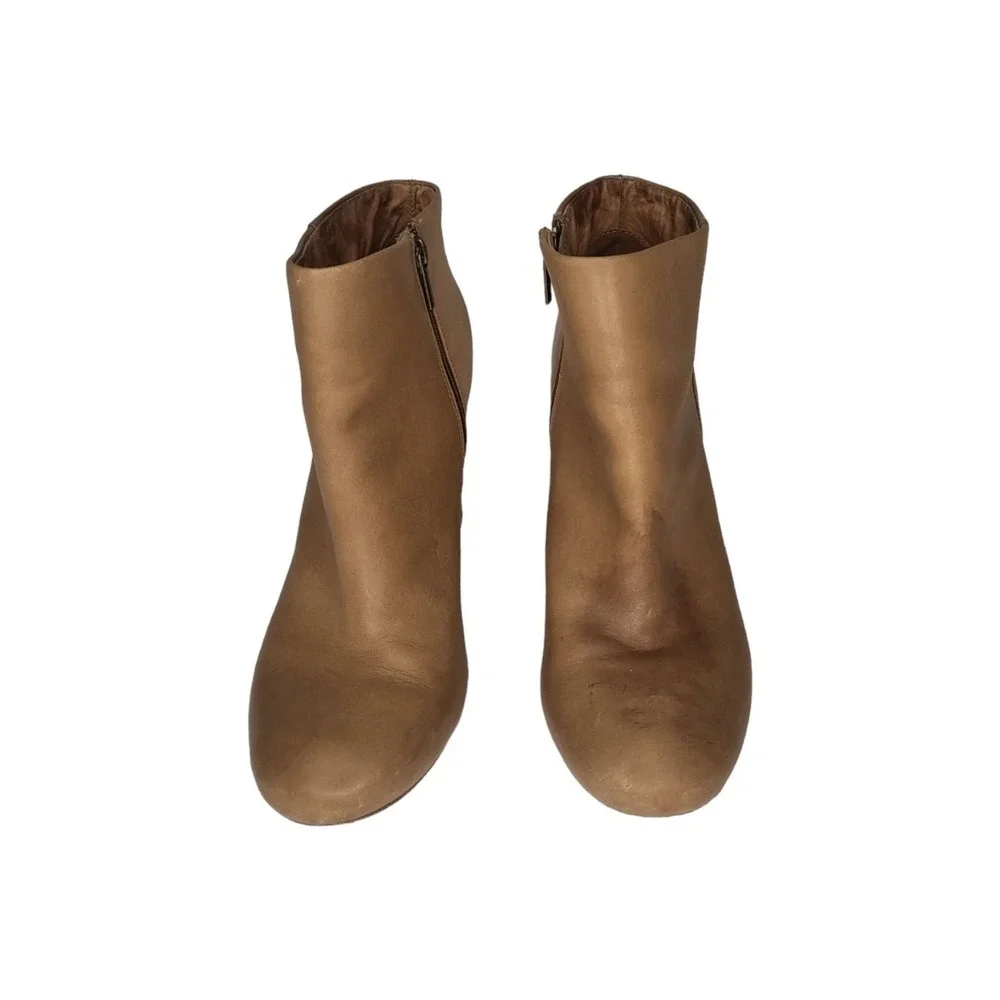 Joie Brown Leather Ankle Boots Women Size 7 US Vero Cuoio Block‎ Heel Winterwear